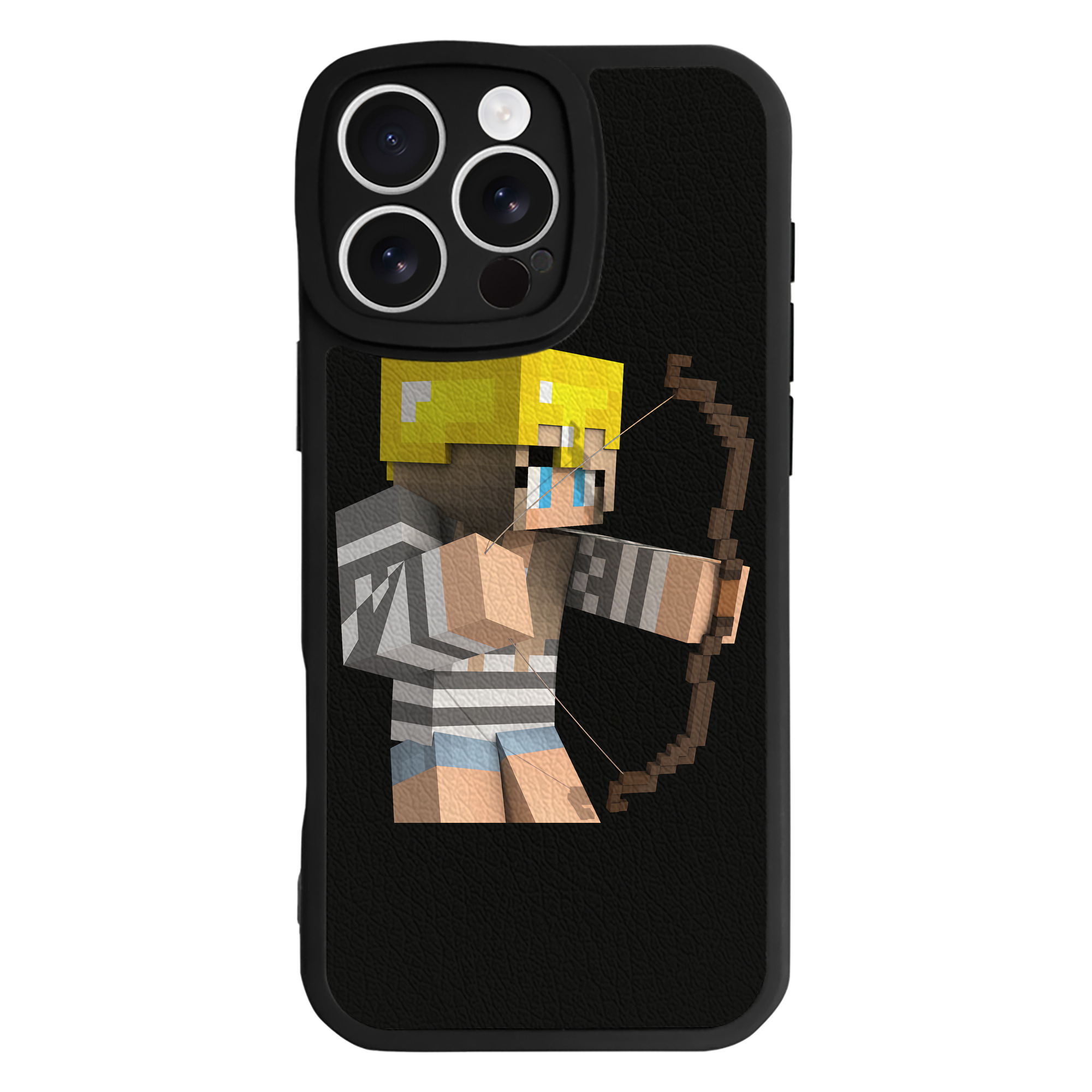 （画像用） マインクラフト ブロックの世界 Minecraft MC Block world 【iPhone 16シリーズ対応】シリコンスマホケース（レザー調） 材質：シリコン